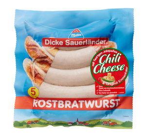 Bild "Dicke Sauerländer" Rostbratwurst Chili-Cheese