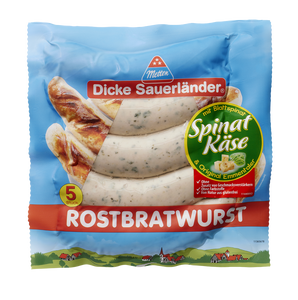 Bild "Dicke Sauerländer" Rostbratwurst Spinat-Käse