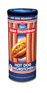 Bild: "Dicke Sauerländer" Hot Dog Würstchen